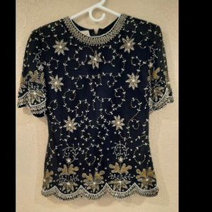 Vintage Laurence Kazar  beaded top.